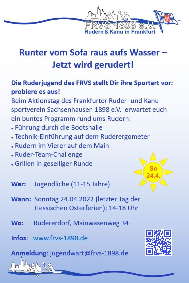 Ruderjugend Aktionstag 24.4.