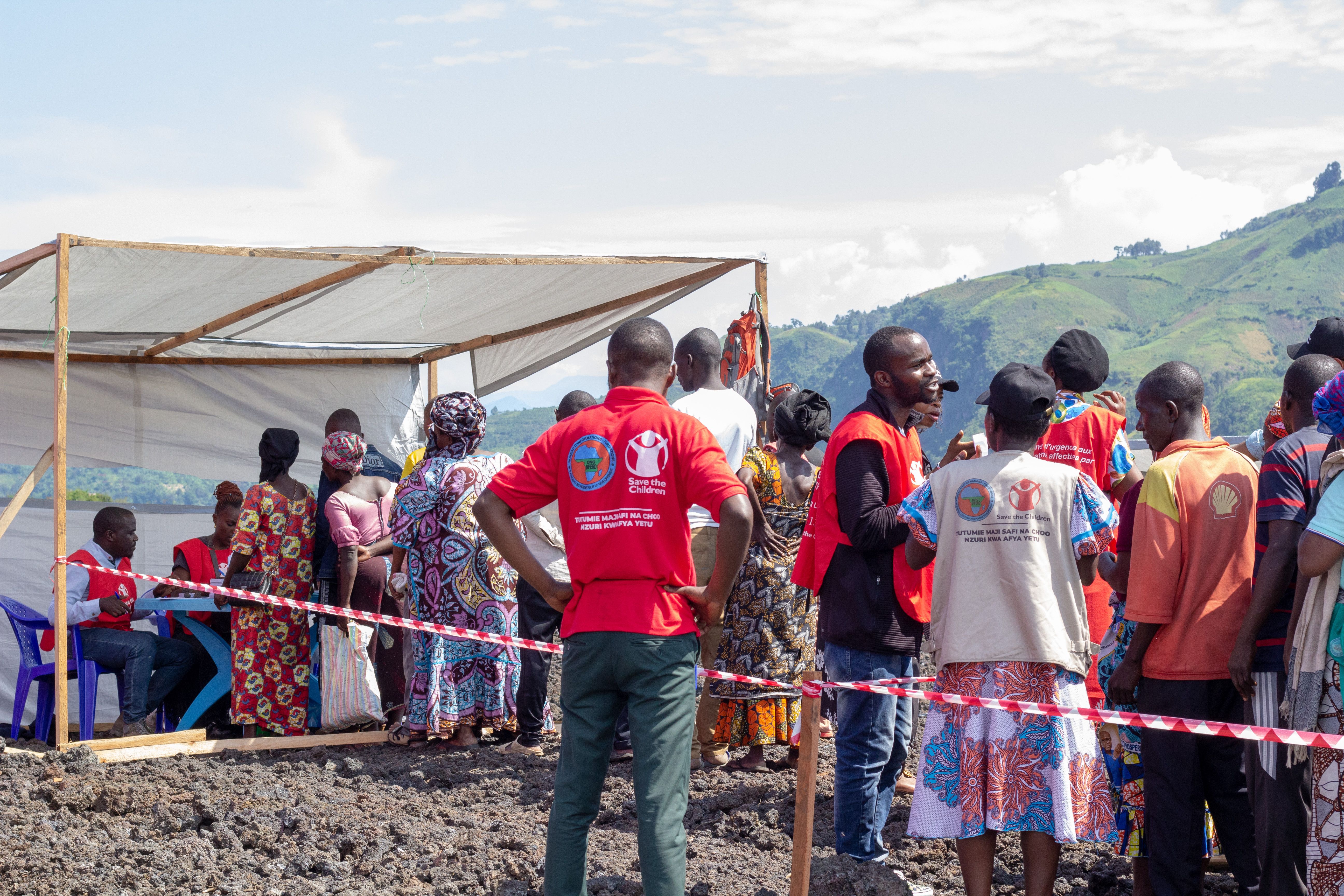 Distribution des kits Wash aux populations affectées par le conflits dans le site de Nzulo 2 en Territoire de Masisi, Nord Kivu, RDC