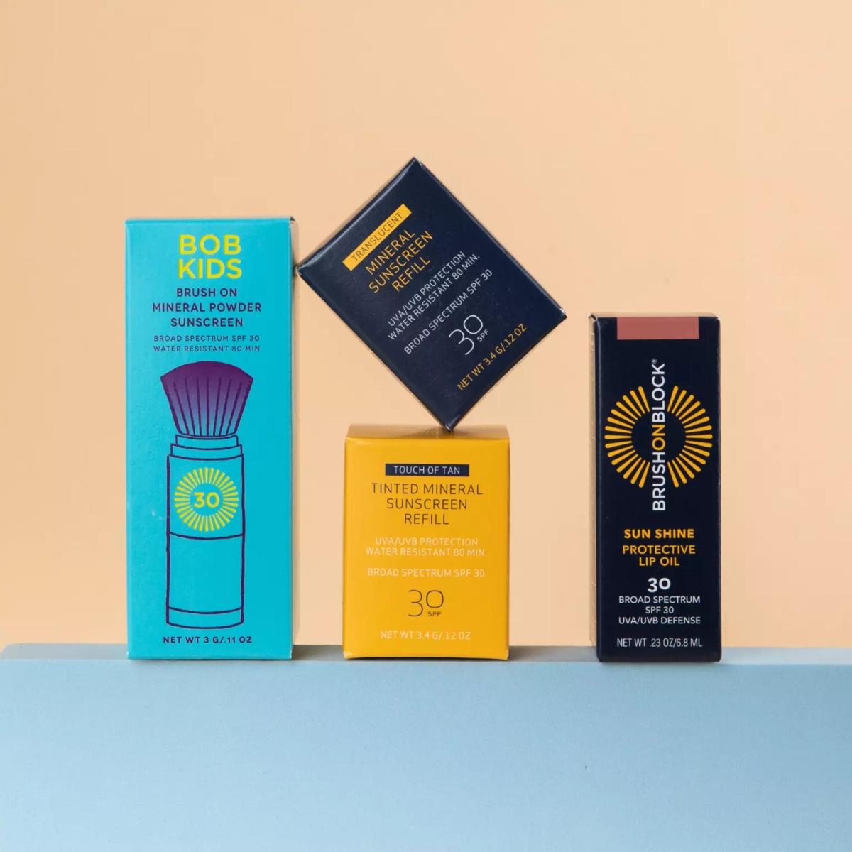 Brush On Block mineral sunscreen carton produced by Knockout