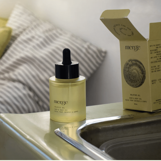 Merge Curated Goods home and self-care product packaging