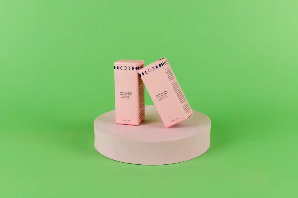 Pink Moon skincare carton produced by Knockout