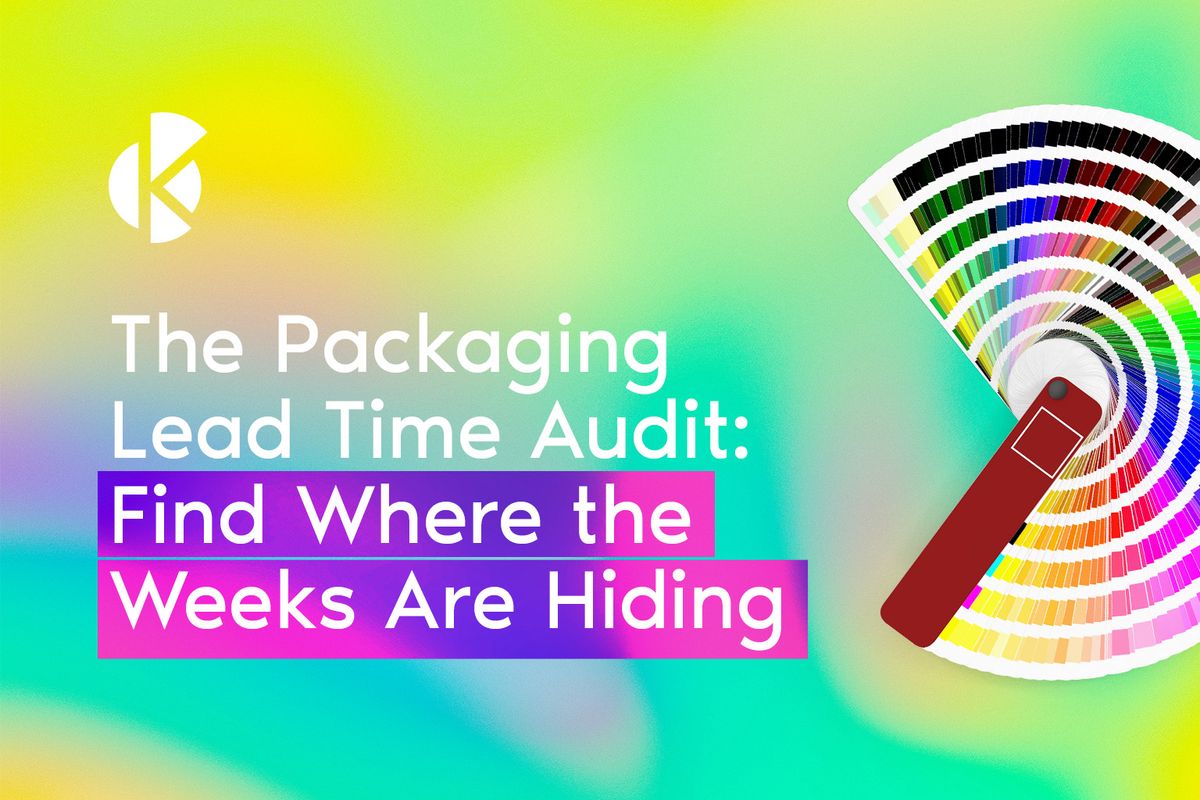 Packaging Lead Time Audit banner with a colour swatch fan