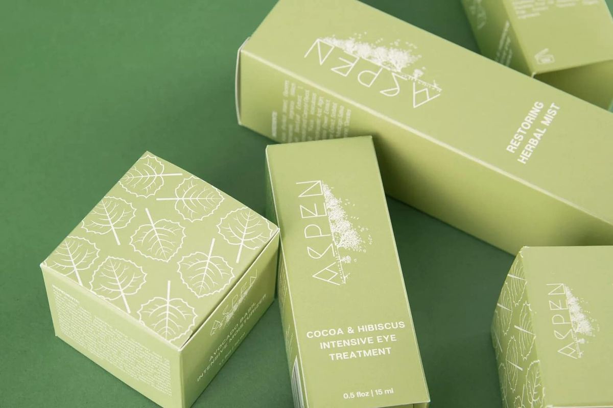 Aspen Natural Skincare carton produced by Knockout
