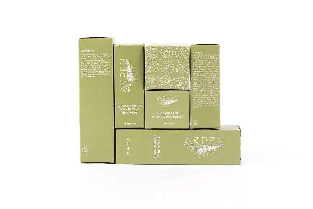 Aspen Natural Skincare product packaging