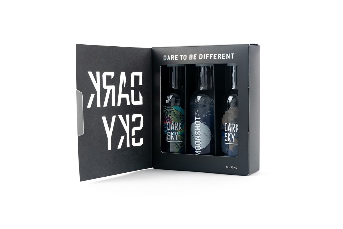 Dark Sky Distillery product packaging