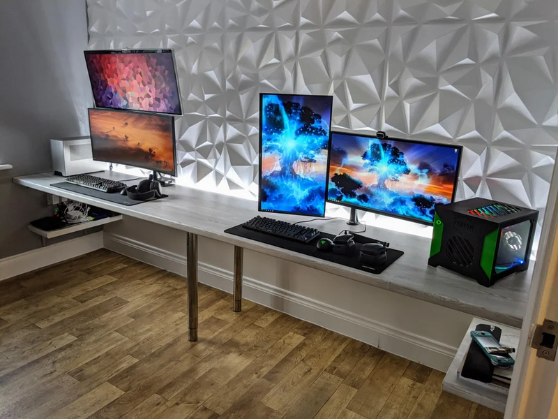 Alternative Computer Setup His and Hers Custom Home Office | Remote Setups
