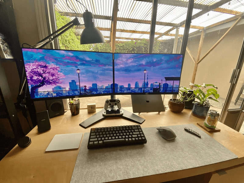 Clean Dual Monitor Setup