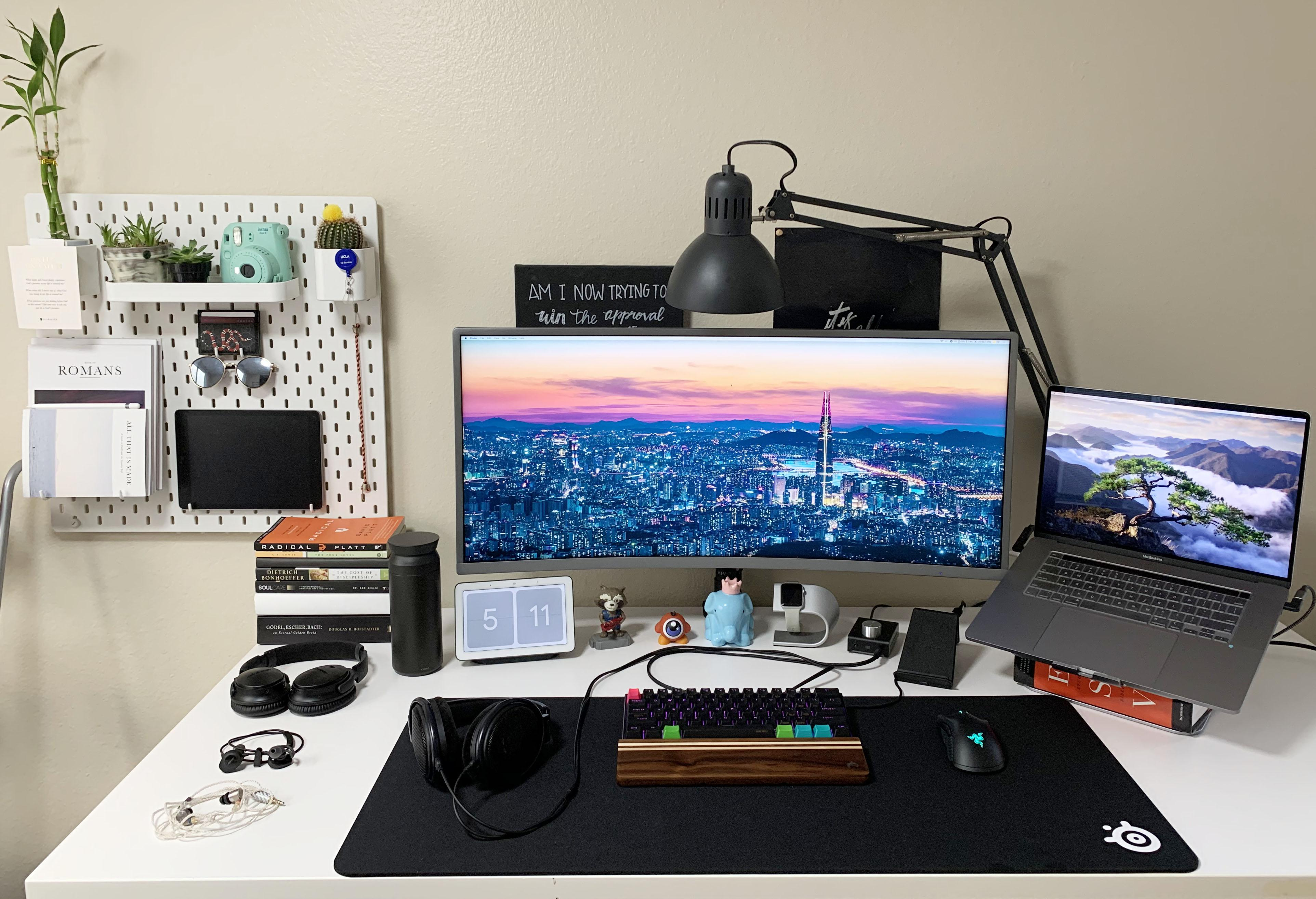 large monitor desk setup