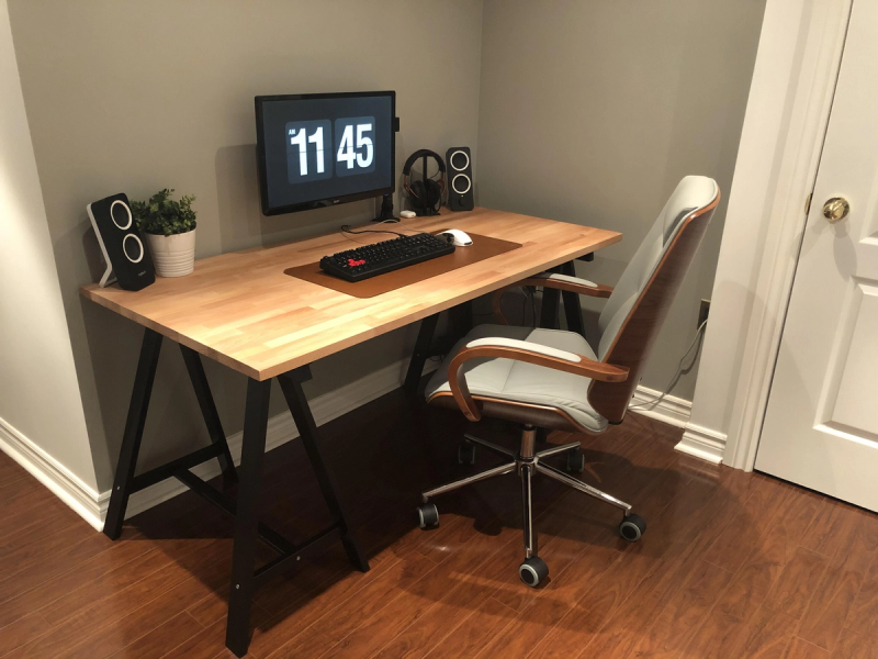 Minimalist WFH setup with DIY IKEA GERTON and ODDVALD desk