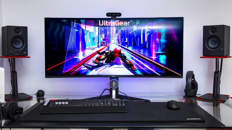 LG 38 inch curved gaming monitor setup