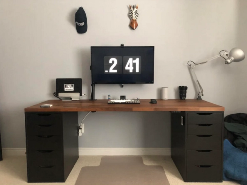 DIY IKEA desk setup by u/domlawcab