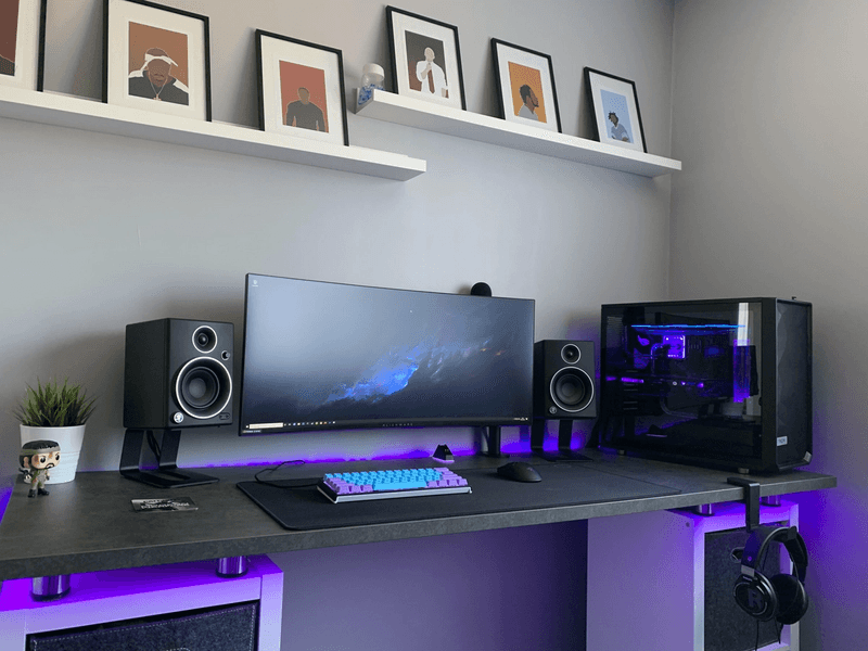Pc Table Rig Setup Ultrawide Gaming Rig with DIY Ikea Tabletop | Remote Setups