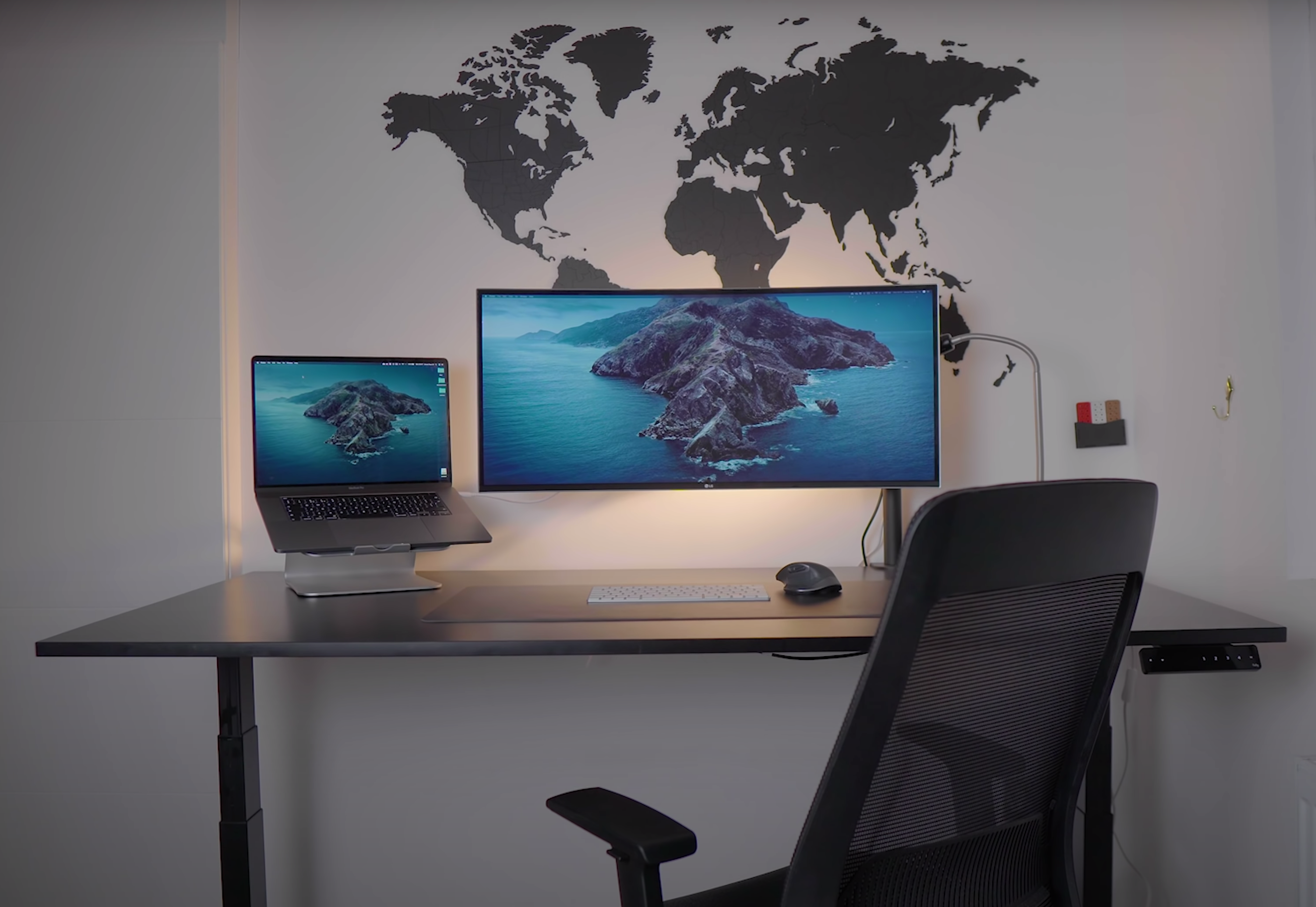 large monitor desk setup