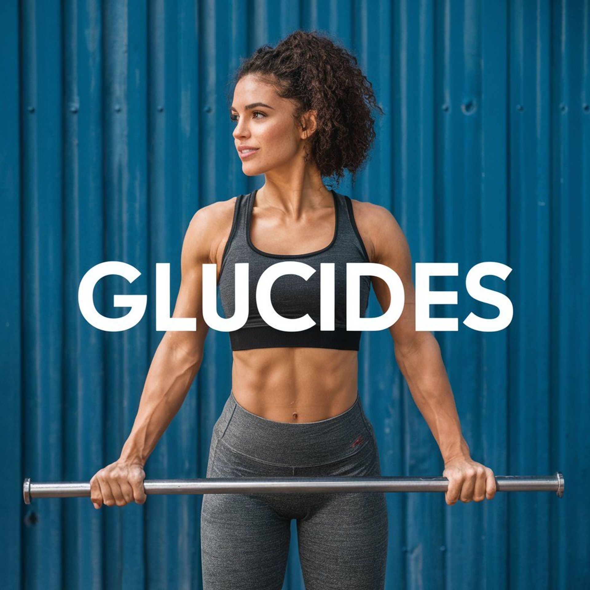 a woman is lifting a barbell with the word gulches in the background