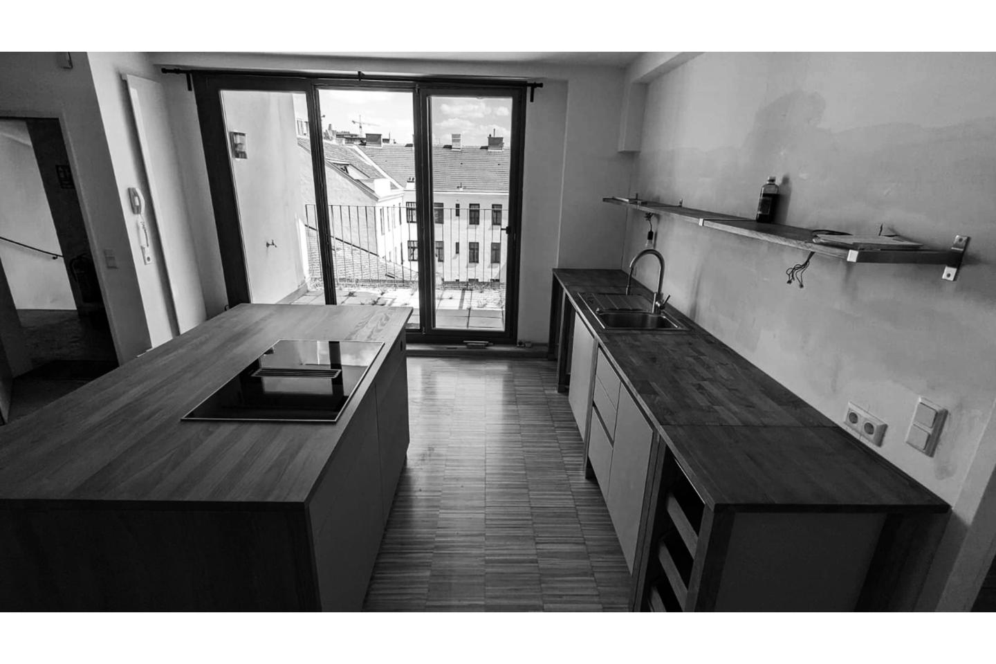 construction site of kitchen in Apartment S