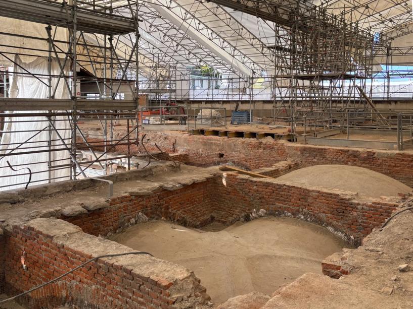 Foto di cantiere volte prima del consolidamento