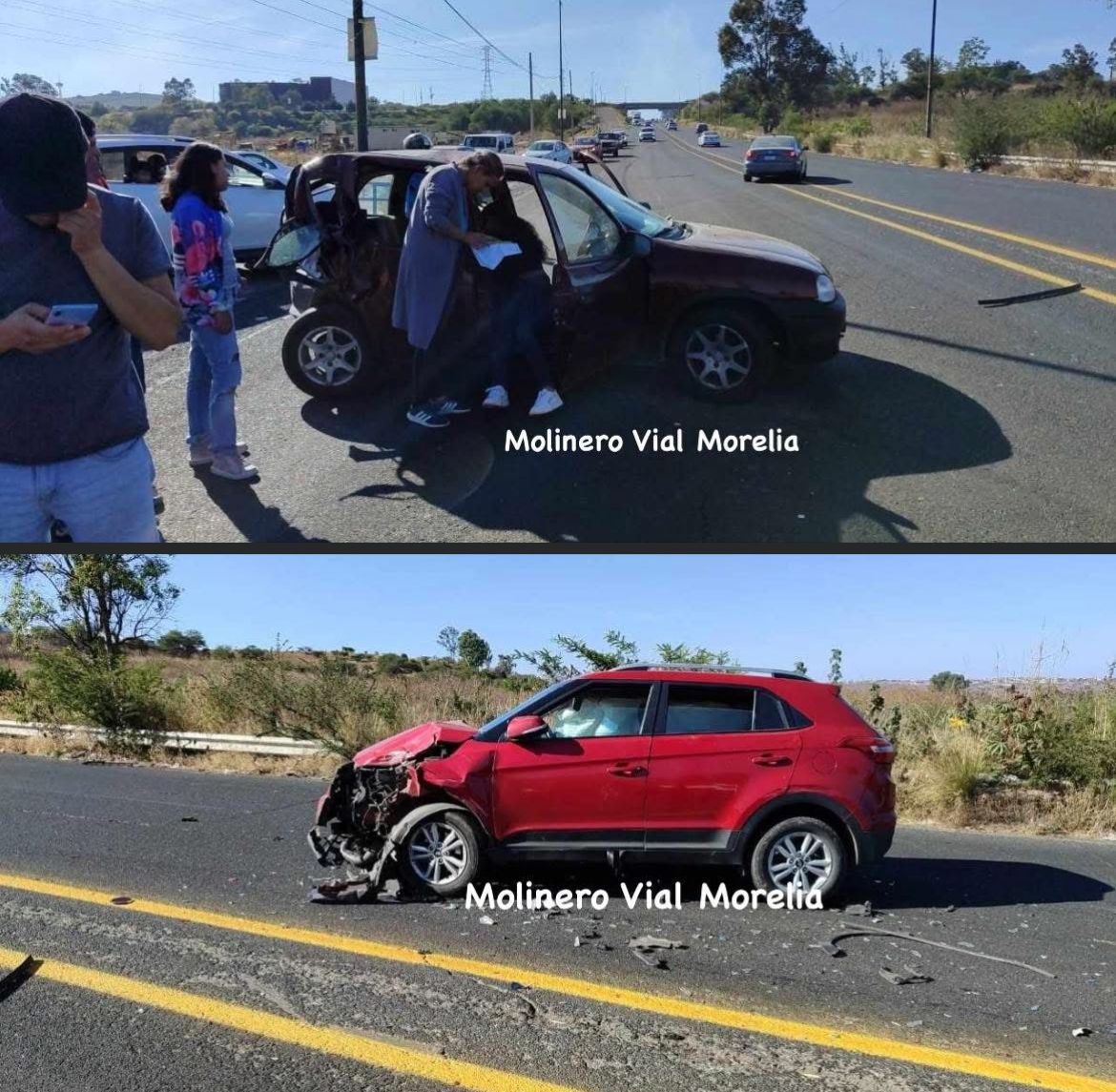 Accidente Se registra choque entre 2 vehículos en el camino