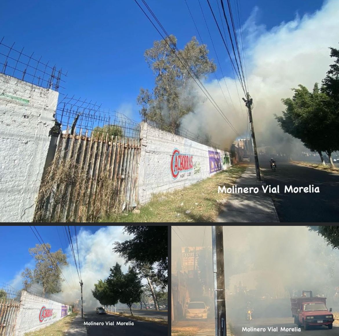 ⚠️ #Incendio ⚠️ Ocurre otro incendio en pastizal, ahora en la colonia Lago 1 de #Morelia
