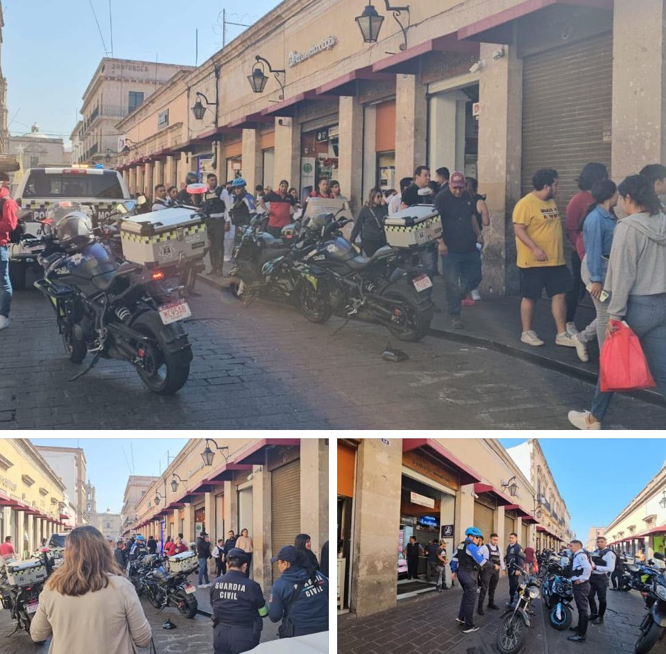 ⚠️ #Inseguridad ⚠️ Asaltan 3 locales de joyería en Plaza de La Mujer, en el Centro de #Morelia