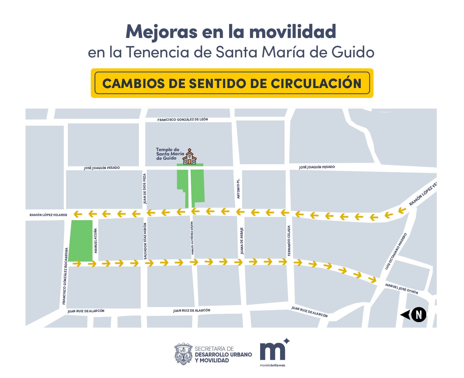 ⚠️ #Comunicado ⚠️ Anuncia Gobierno de Morelia ajustes en sentidos de vialidad para mejorar tránsito al Sur