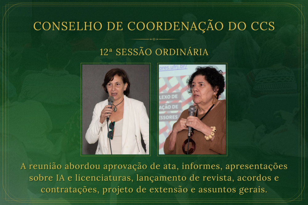 imagem principal do conteúdo Conselho do CCS debate IA, licenciaturas, intercâmbio internacional e lança revista em reunião nesta segunda-feira