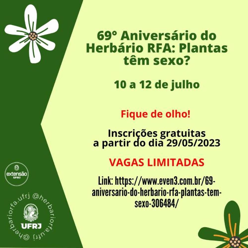 Evento Comemorativo 69° Aniversário do Herbário RFA | Centro de Ciências da  Saúde da UFRJ