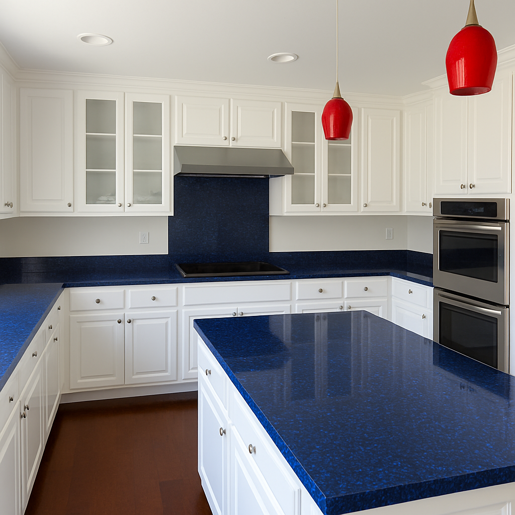 Blue marble counter tops