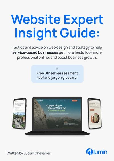 Front cover of the Website Expert Insights guide, an Ebook about web design and strategy.