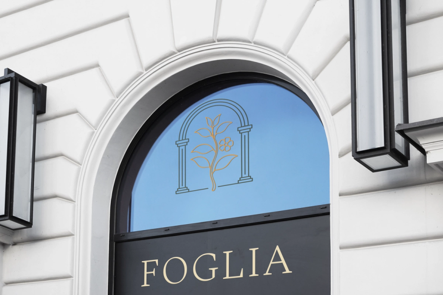 Foglia Te merke logo utendørs