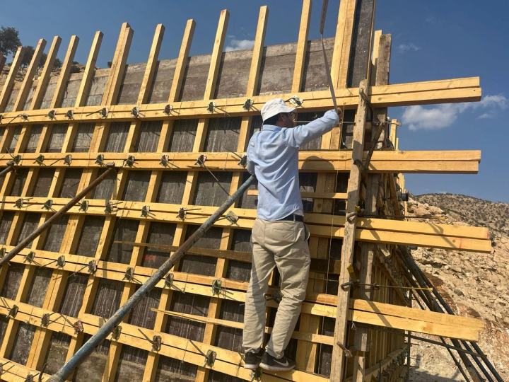 Construction crew working on site