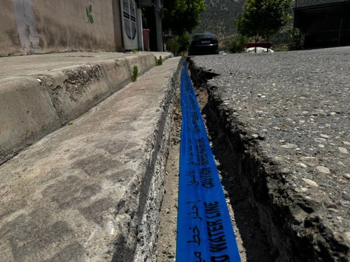 Roadside trench excavation