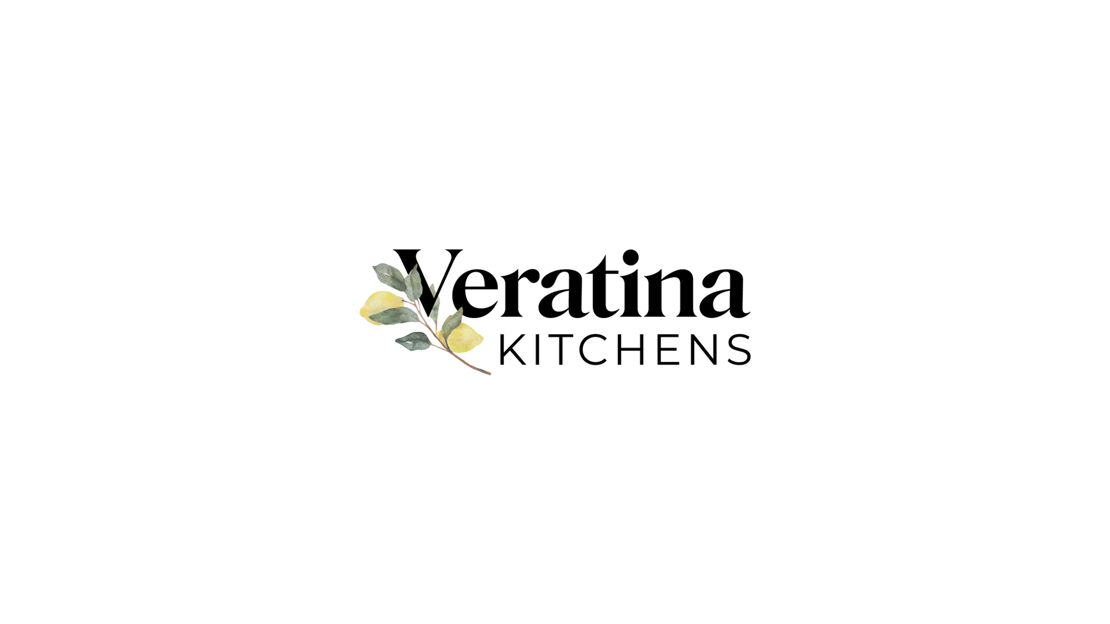 The Veratina Kitchens lockup with its olive branch