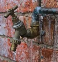 Frozen outdoor valve.