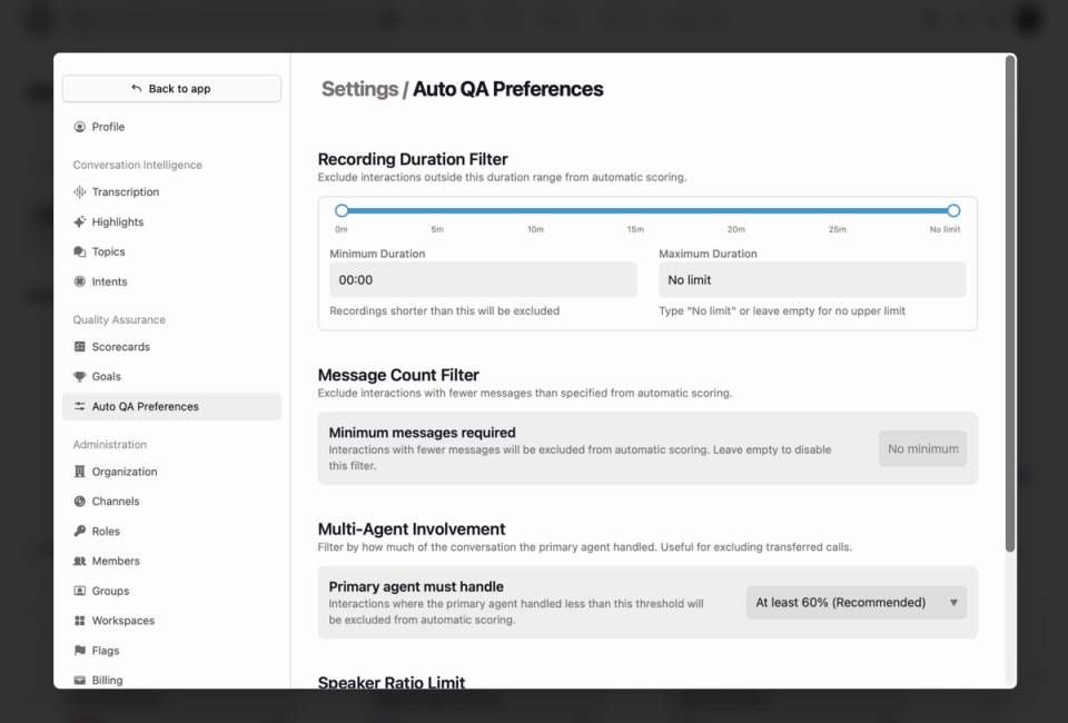 Auto Qualtiy Assurance Preferences