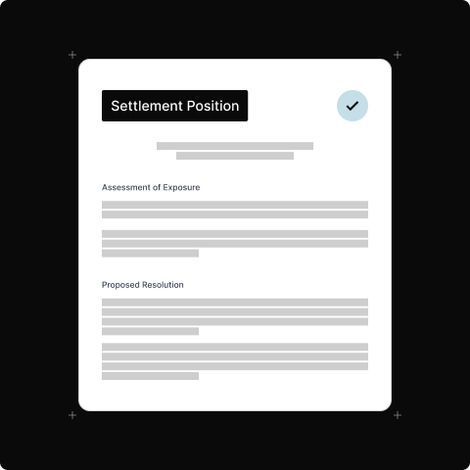 Settlement workflow visual
