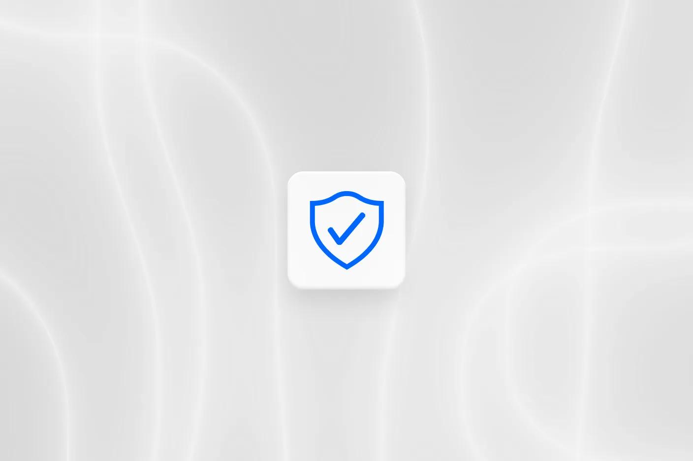 Abstract illustration with a blue verification shield
