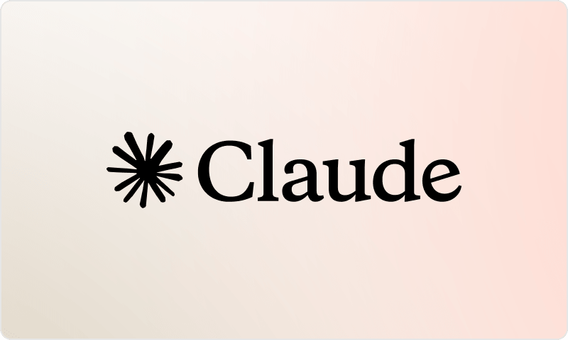 Claude logo on a beige and peach gradient background