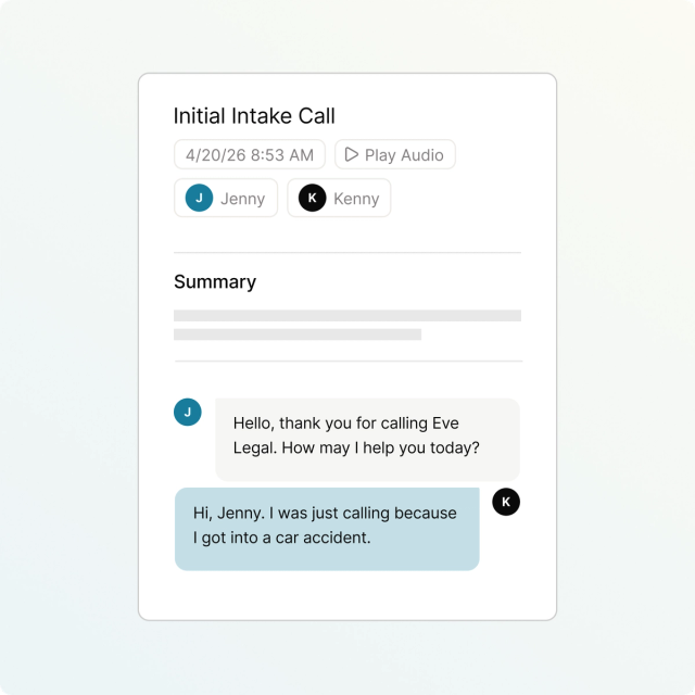 Mini interface chart for Intake