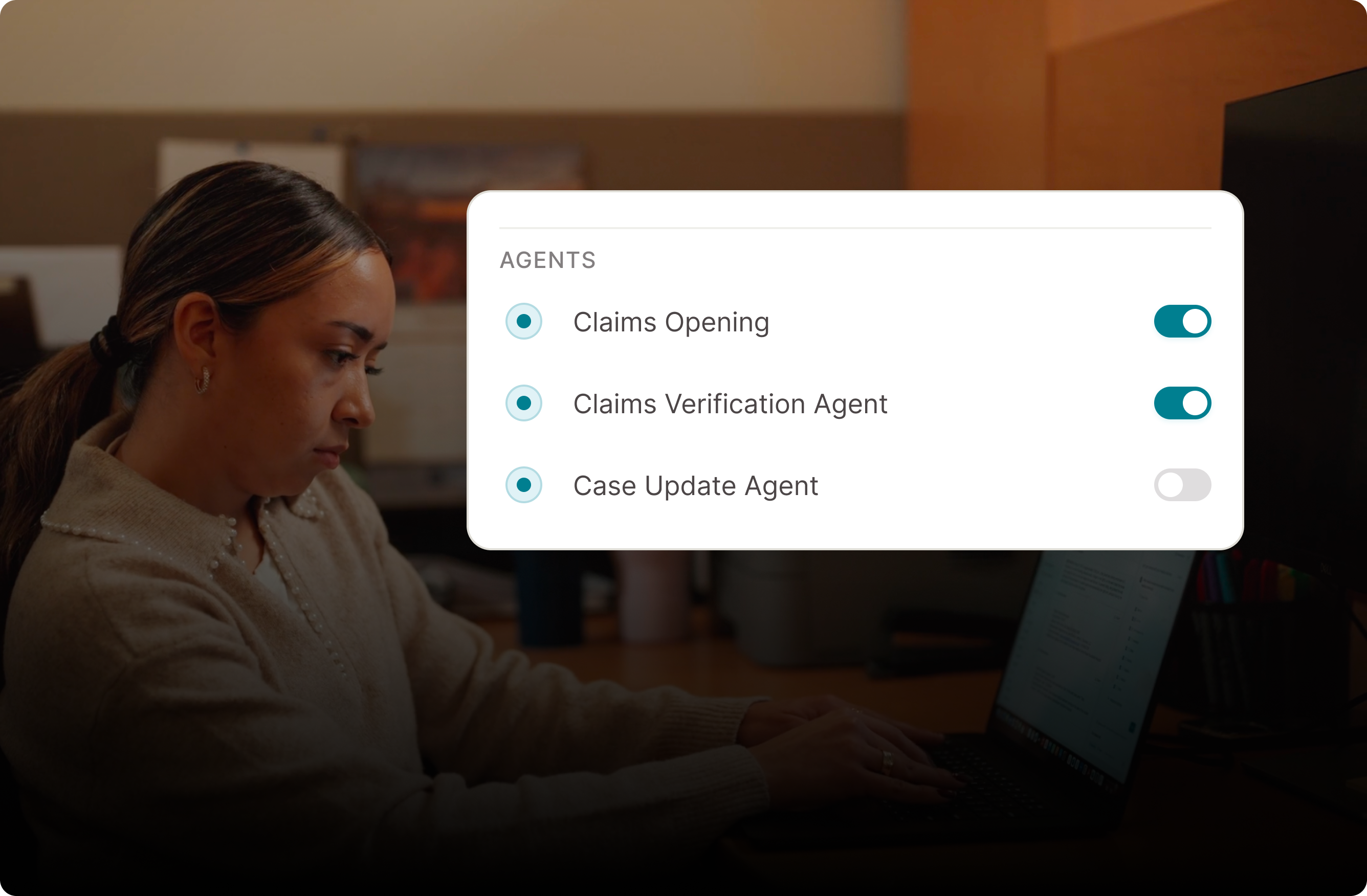 Turn on comms agents to automate outbound calls like claims opening