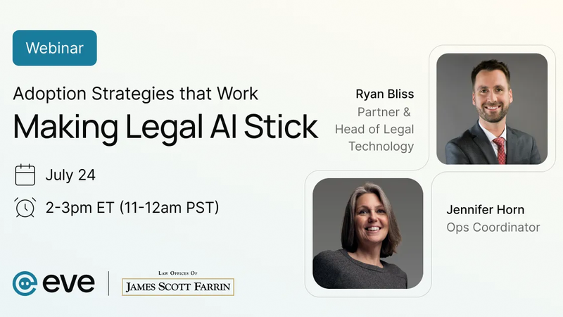 Making Legal AI Stick: Adoption Strategies that Work, with Ryan Bliss and Jennifer Horn of James Scott Farrin