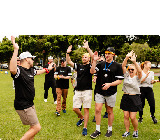 fun image of eve team members