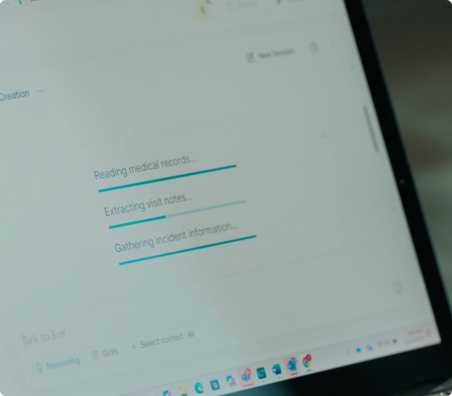 Eve Medical Overview on top of Eve Chat interface