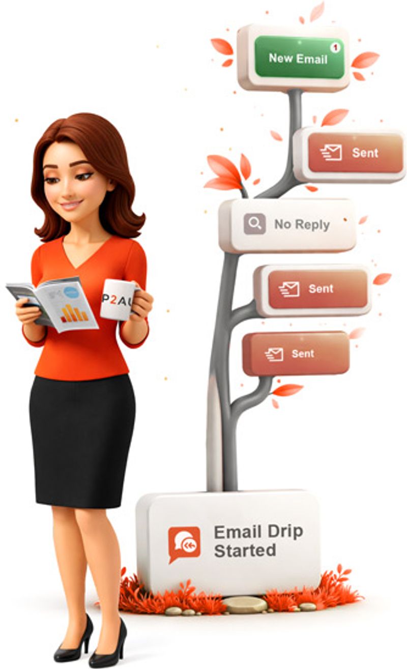 Lady ignoring tree of notifications