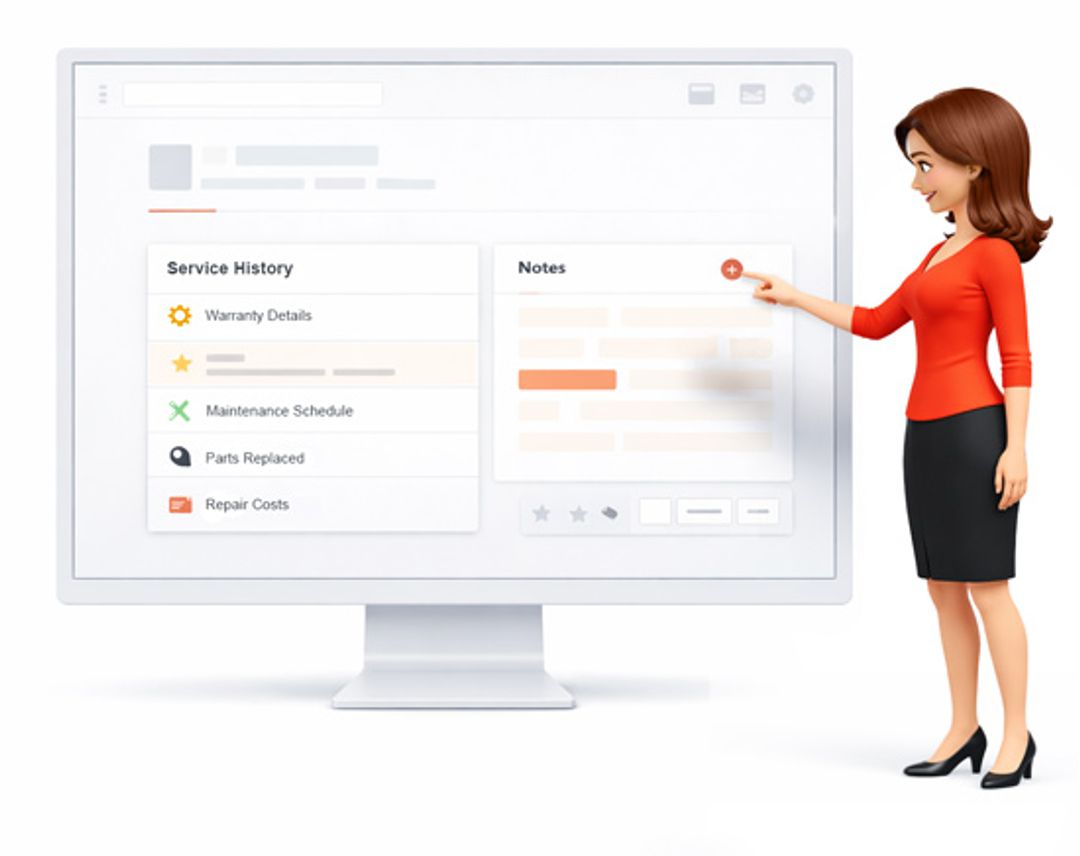 Woman pointing at screen