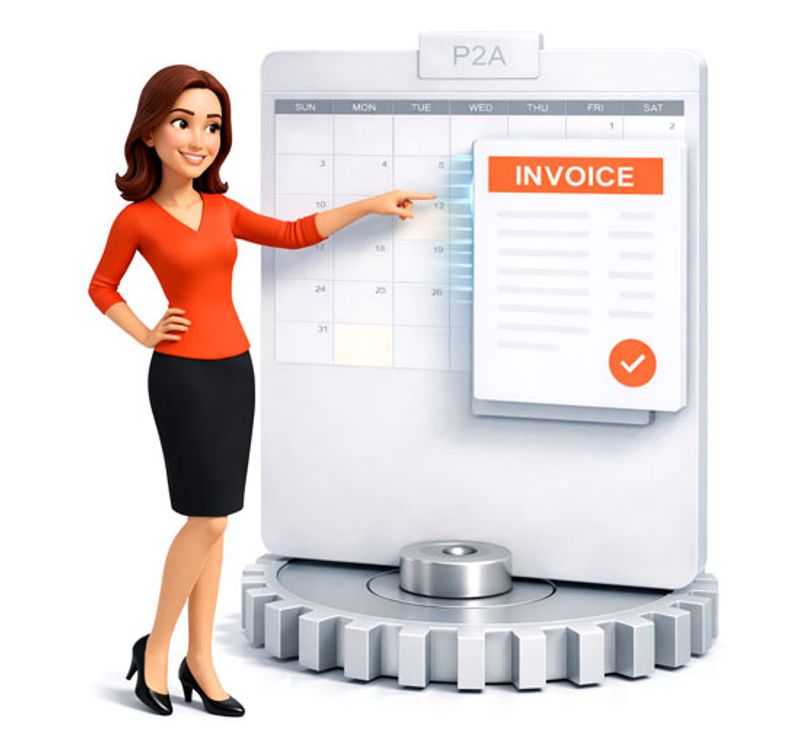 Woman pointing and an invoicing board