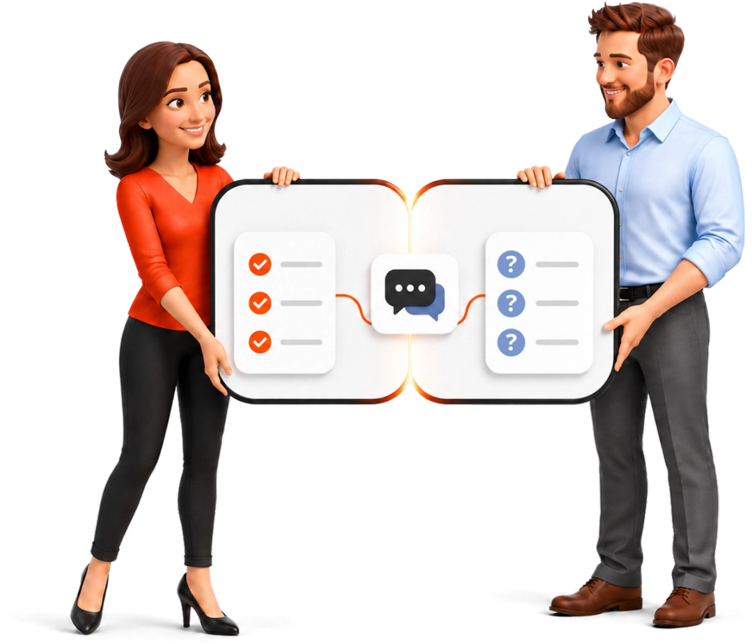 P2Automate mascot and client coming together
