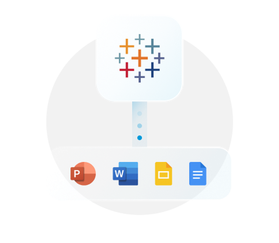 Map Tableau to slides, docs, and more
