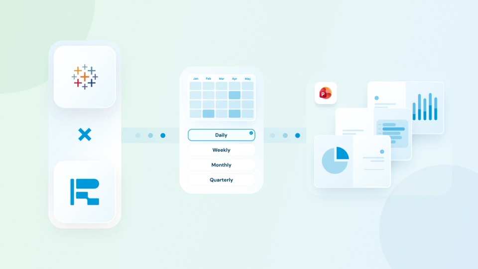 Rollstack scheduling Tableau views into PowerPoint daily, weekly, monthly or quarterly