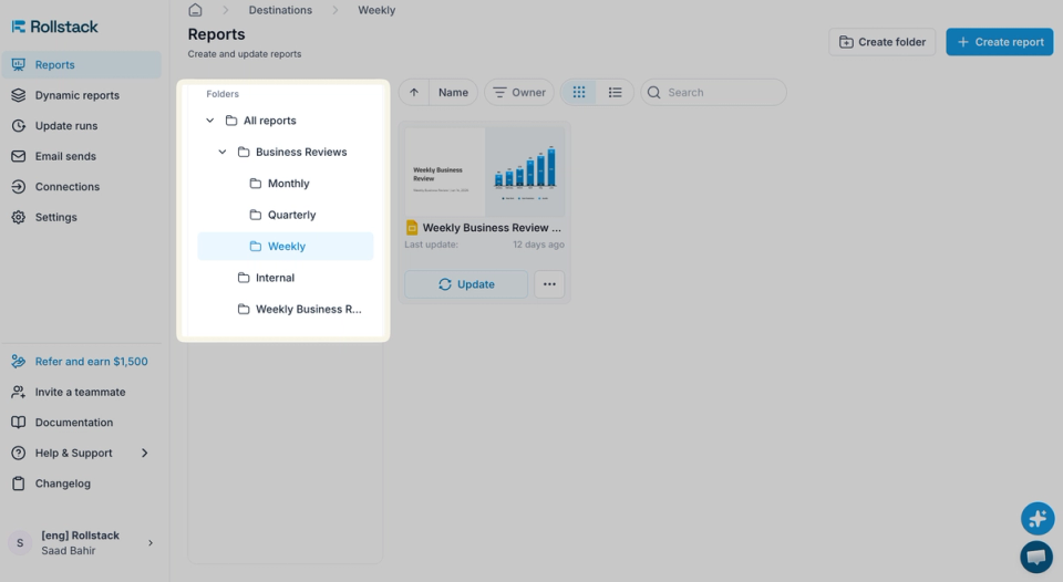 A nested folder tree with a permissions panel open on a subfolder