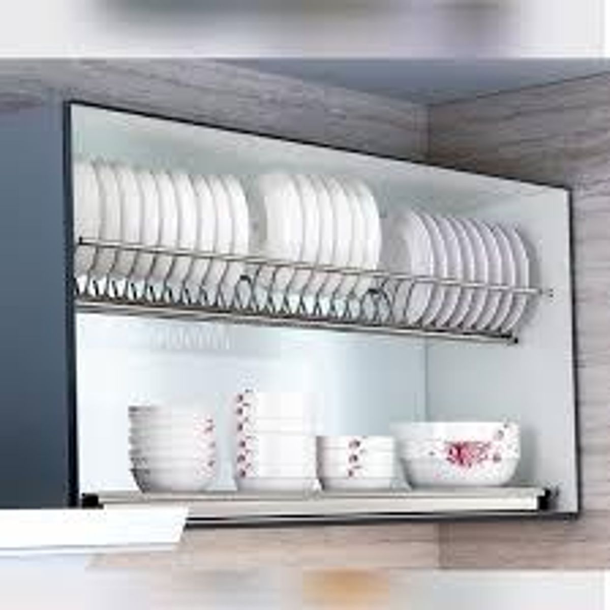 Étagère rangement assiettes haut grillage